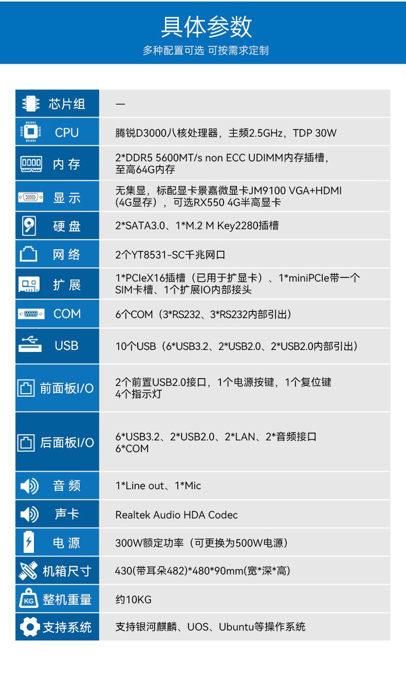 飞腾d3000福建工控机,麒麟/统信系统工业电脑,DT-610L-BD3KMC.jpg